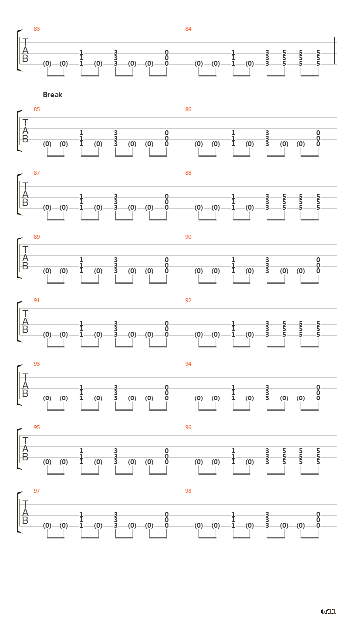 Los吉他谱