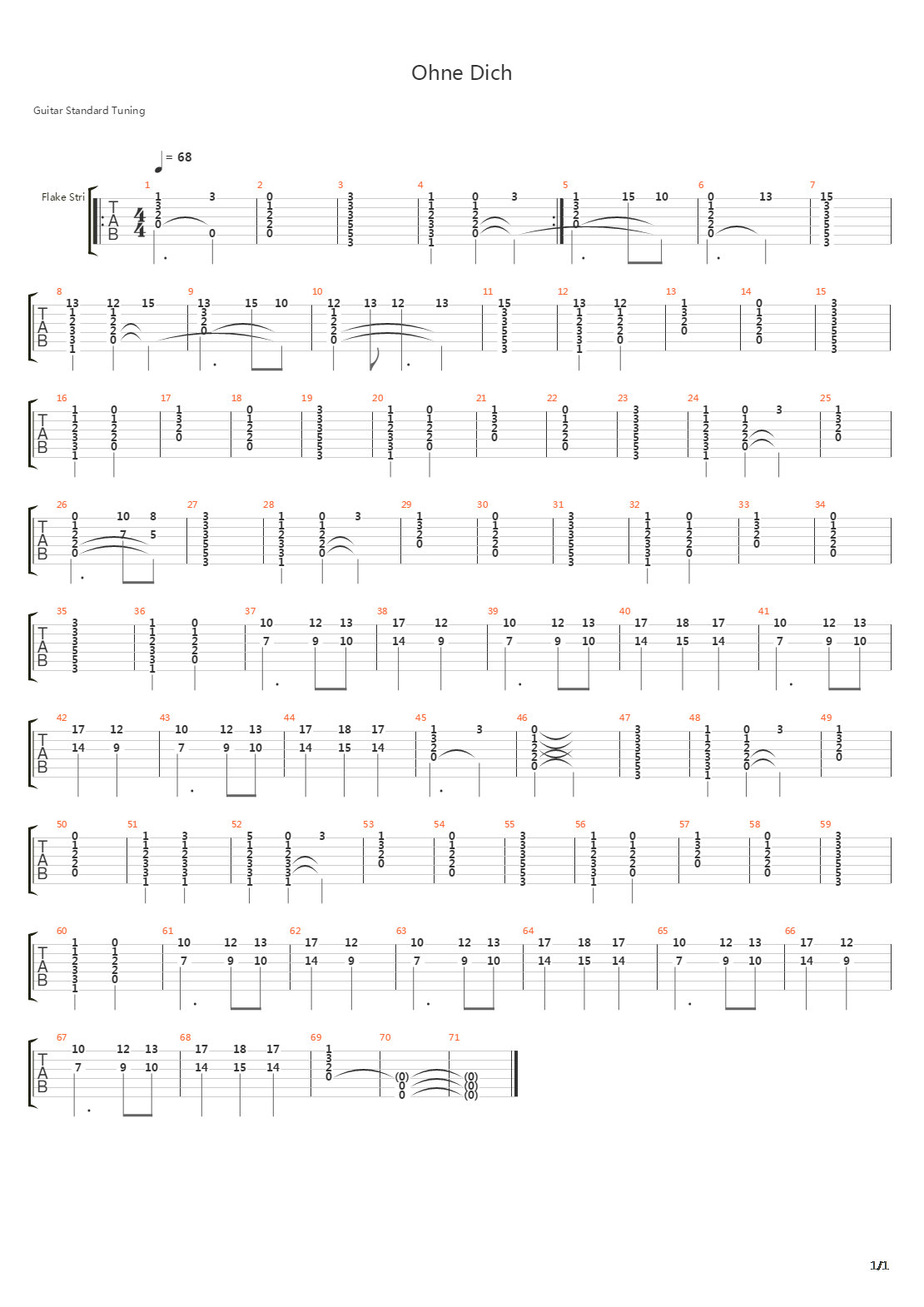 Ohne Dich吉他谱