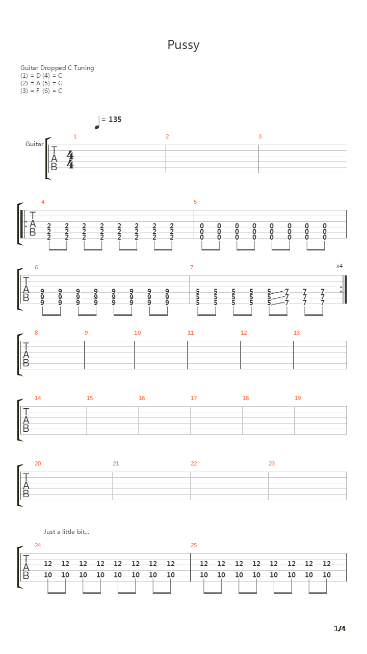 Pussy吉他谱