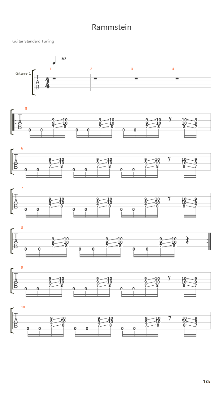 Rammstein吉他谱