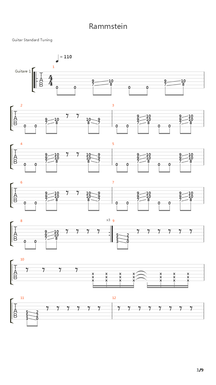 Rammstein吉他谱