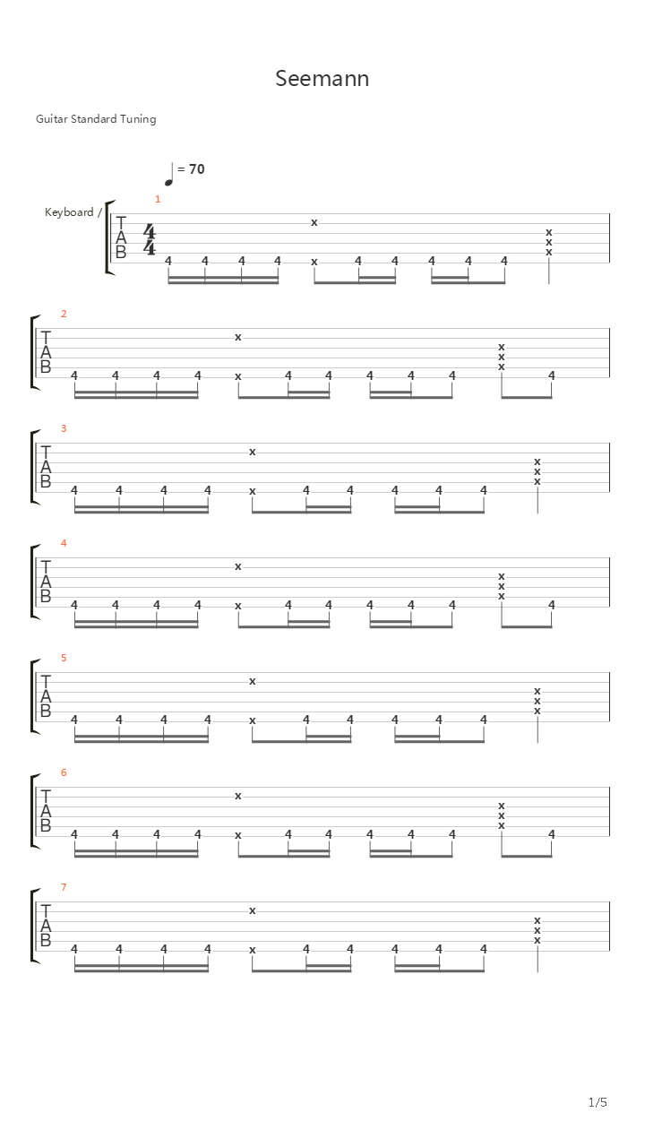 Seemann吉他谱