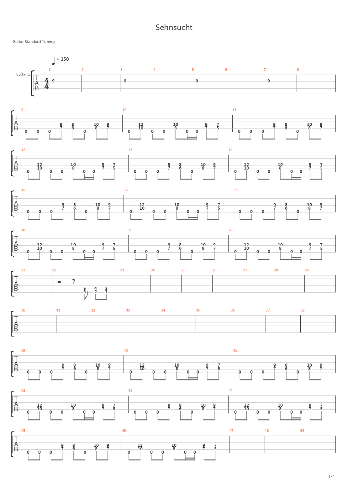 Sehnsucht吉他谱