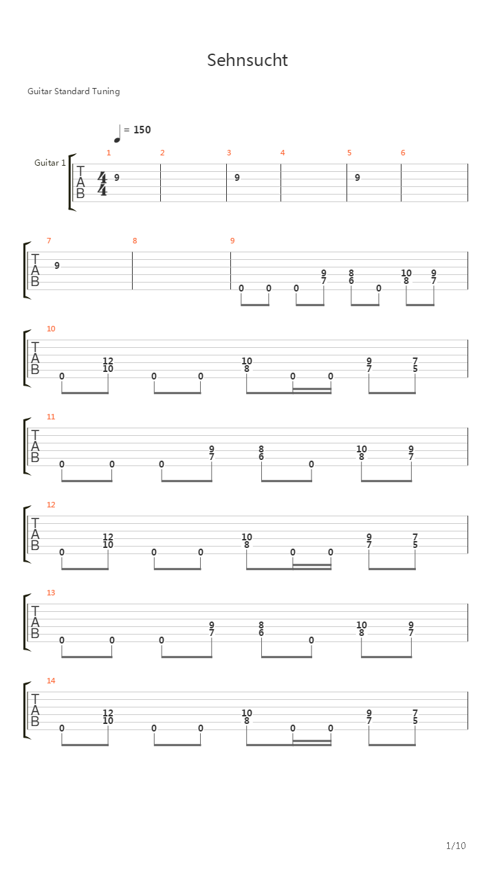 Sehnsucht吉他谱