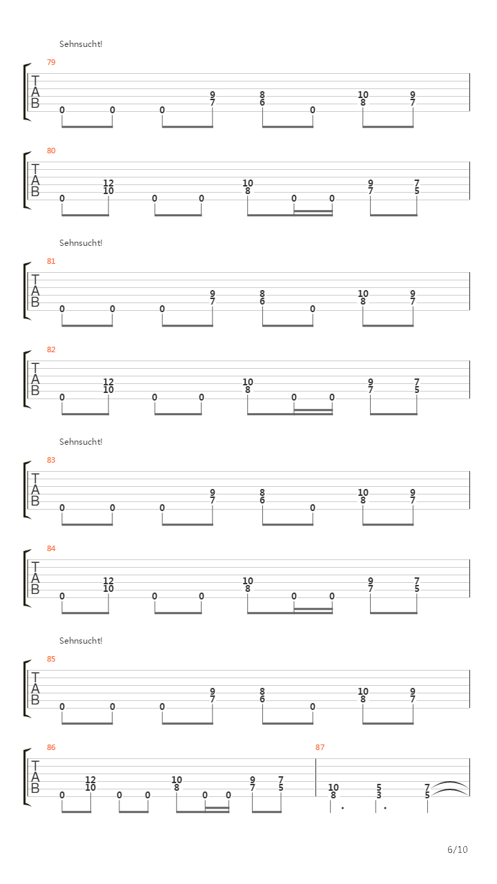 Sehnsucht吉他谱