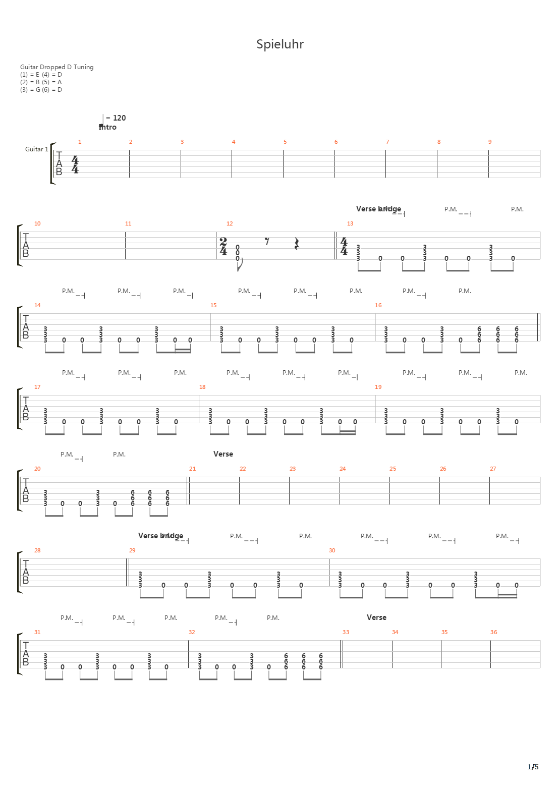 Spieluhr吉他谱