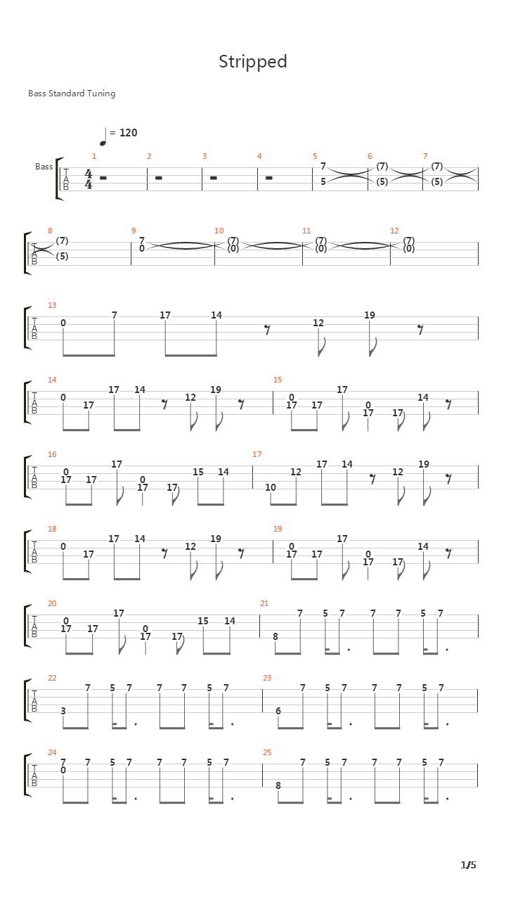 Stripped吉他谱