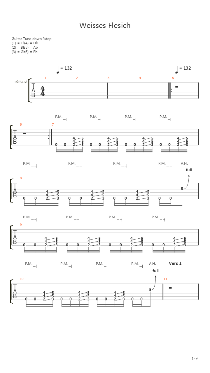 Weisses Fleisch吉他谱