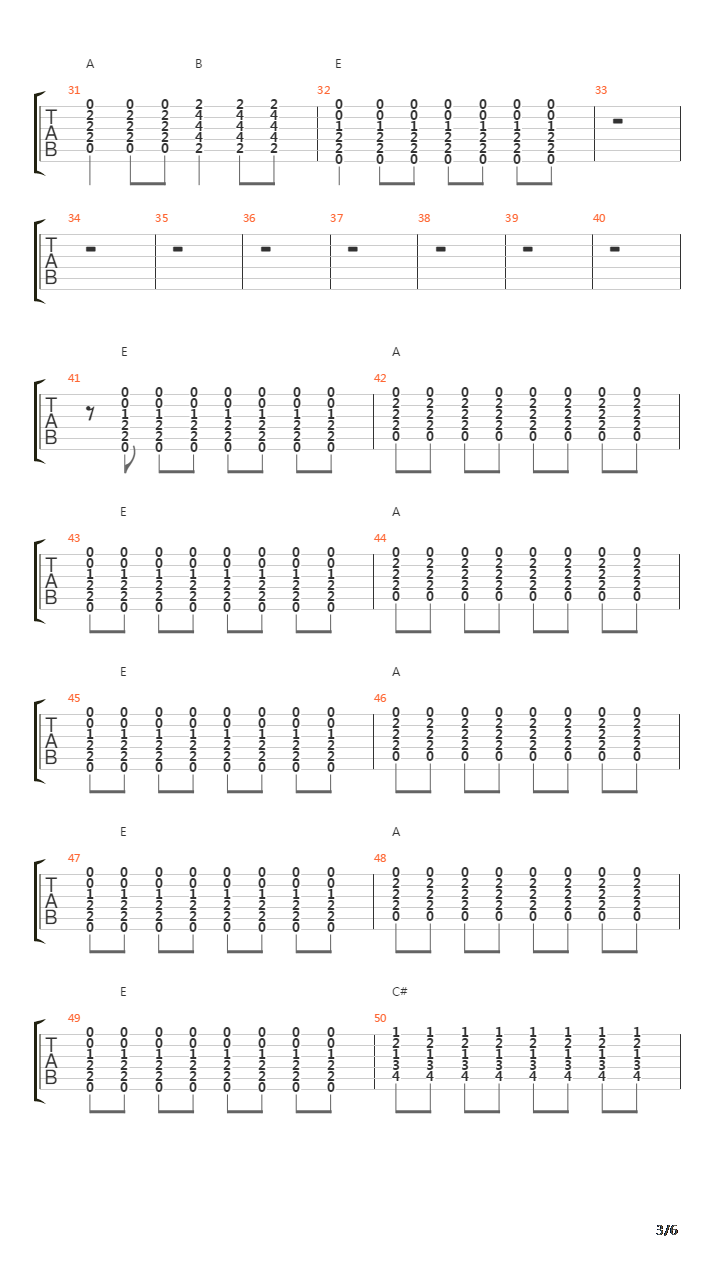 California Sun吉他谱