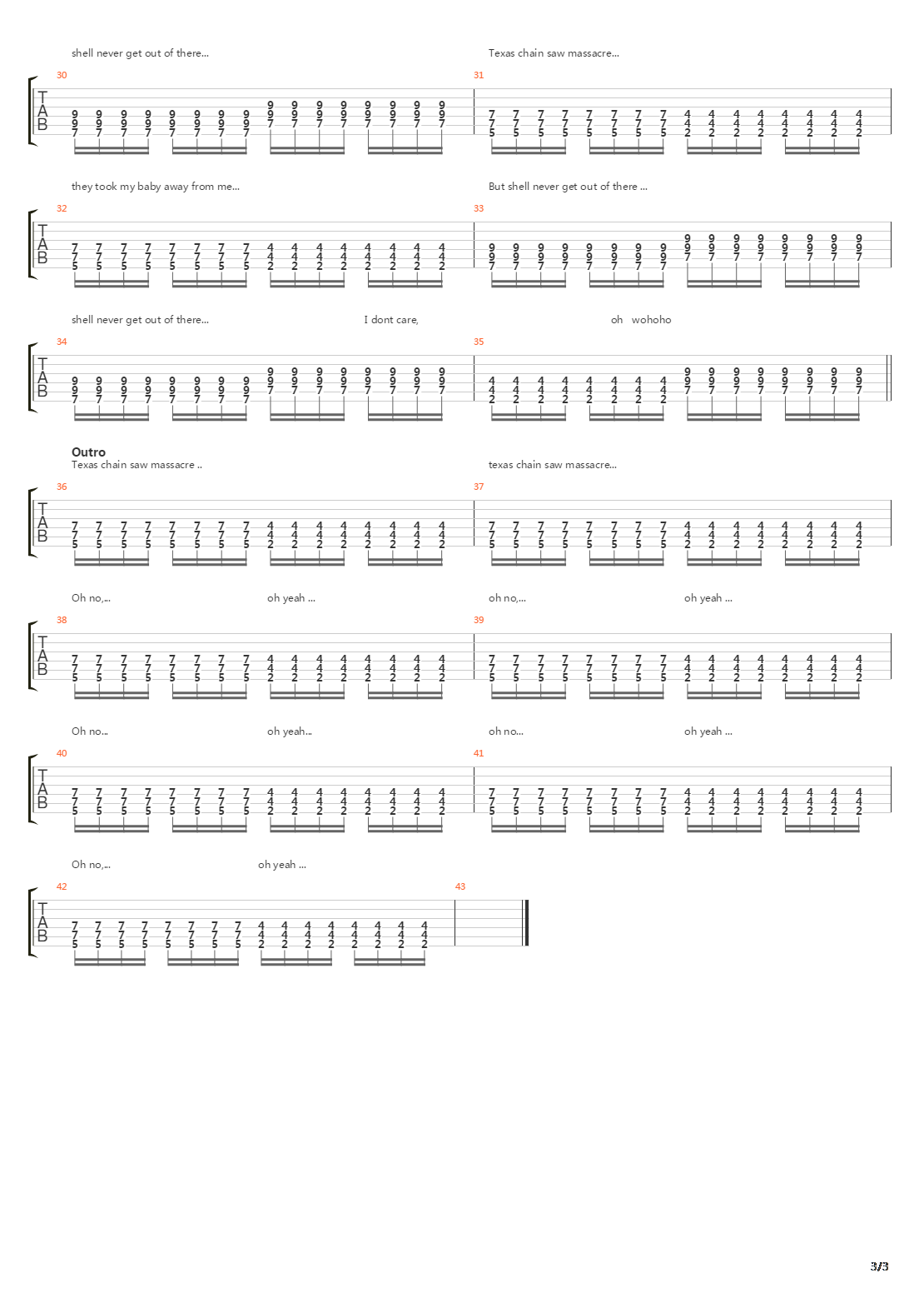 Chain Saw吉他谱