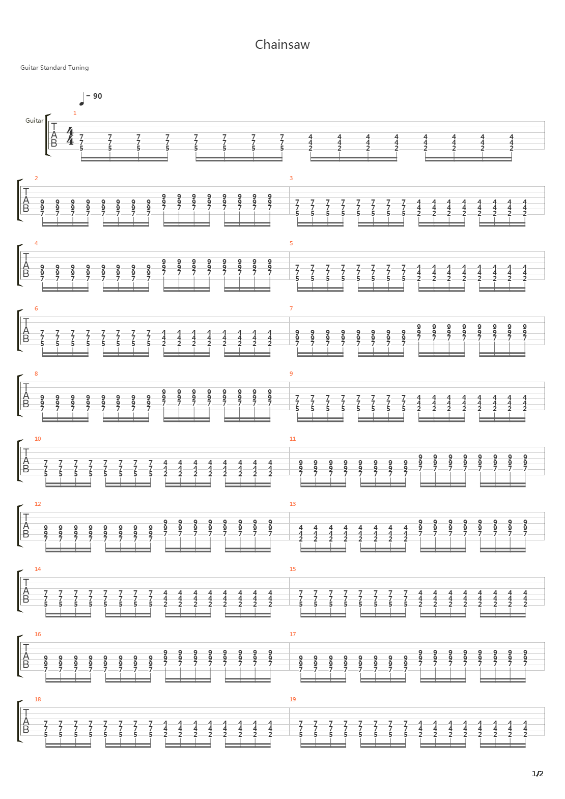 Chain Saw吉他谱