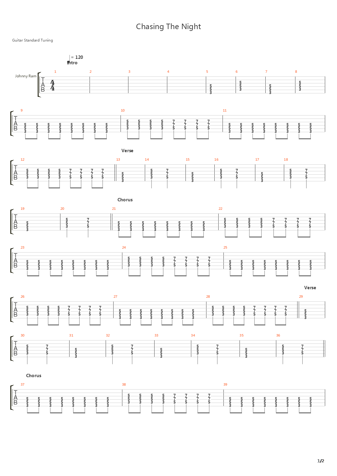 Chasing The Night吉他谱