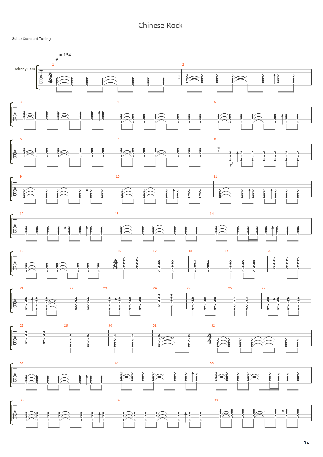 Chinese Rock吉他谱