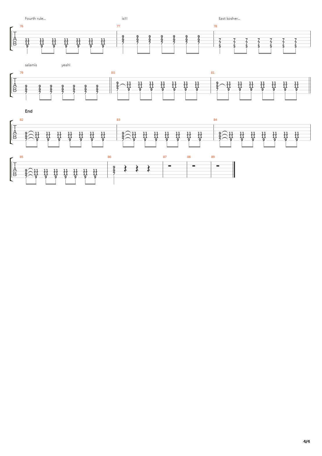 Commando吉他谱