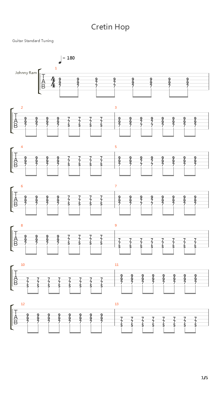 Cretin Hop吉他谱