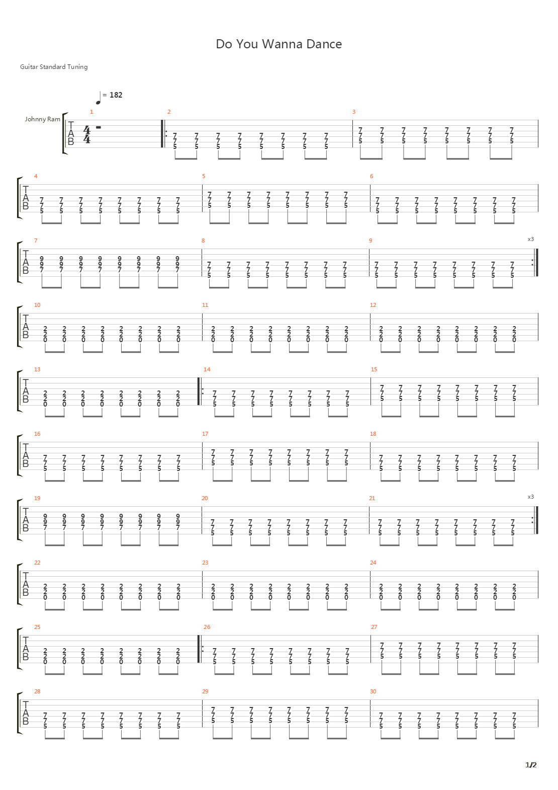 Do You Wanna Dance吉他谱