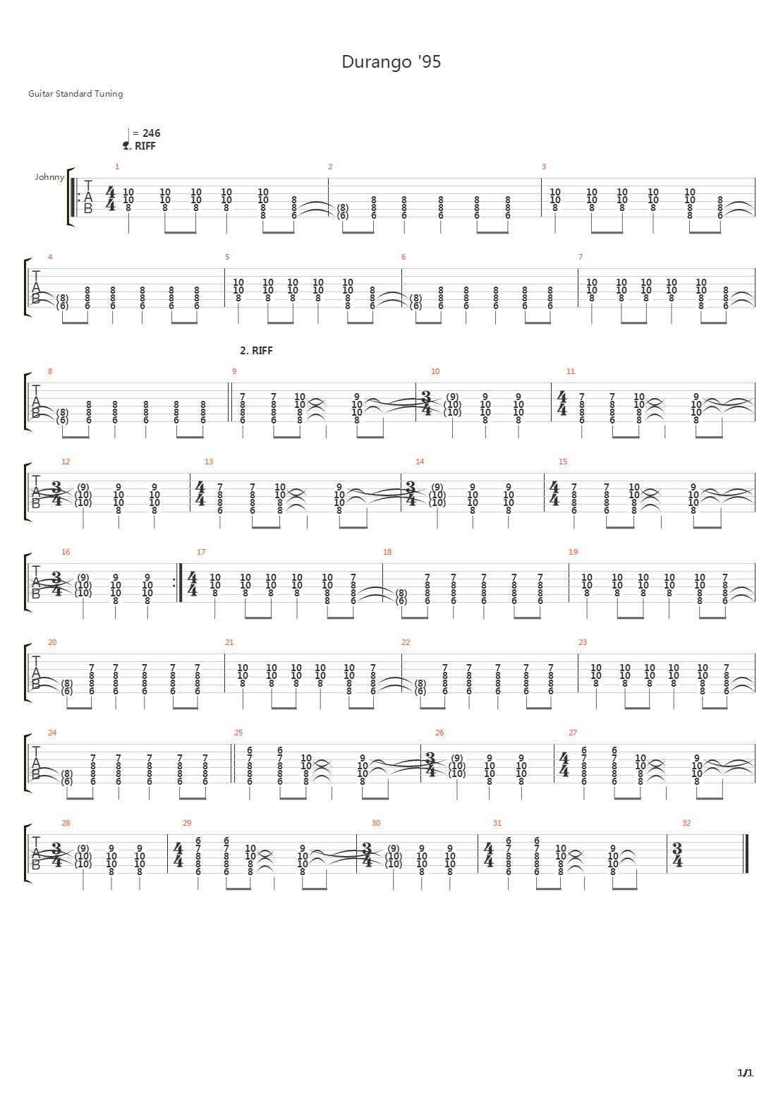 Durango 95吉他谱