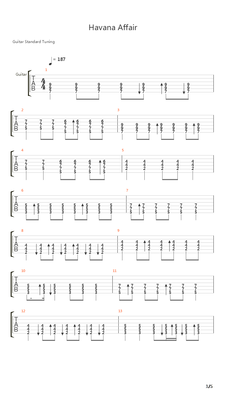 Havana Affair吉他谱