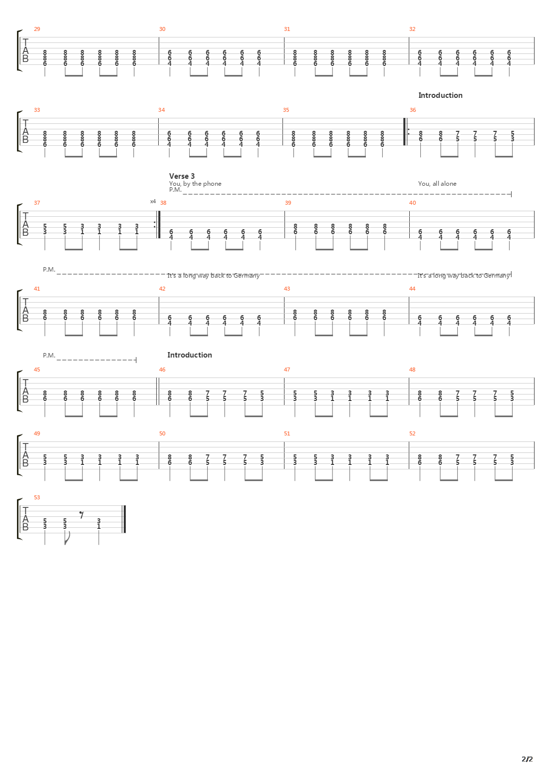 Its A Long Way Back To Germany吉他谱