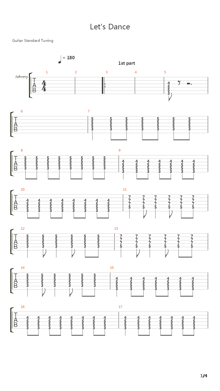 Lets Dance吉他谱