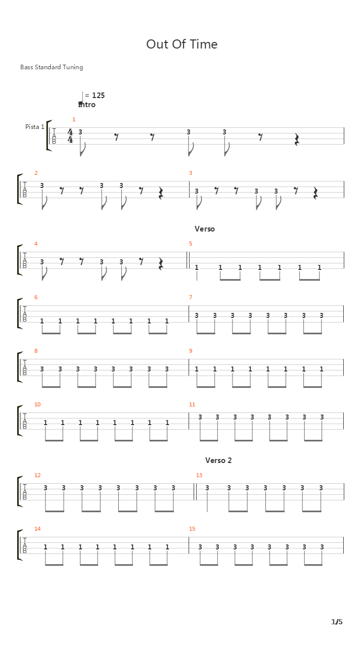 Out Of Time吉他谱