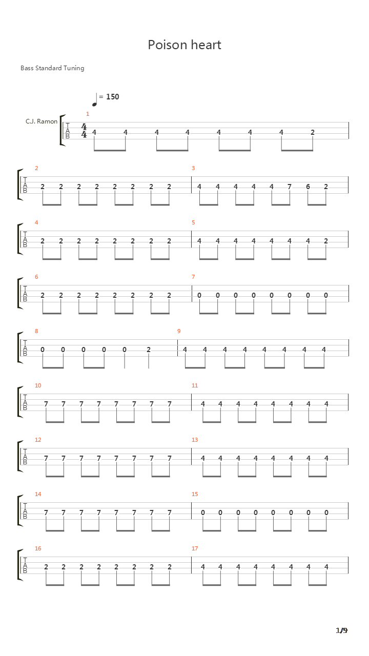 Poison Heart吉他谱