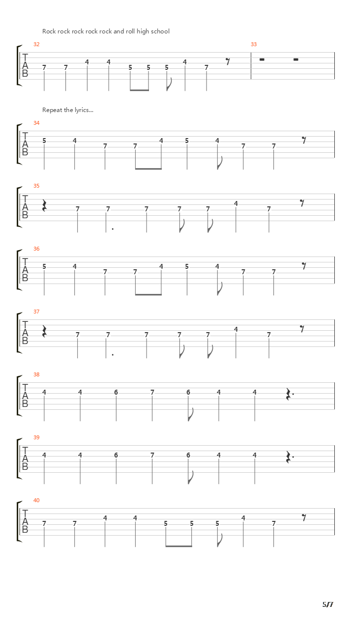 Rock And Roll High School吉他谱