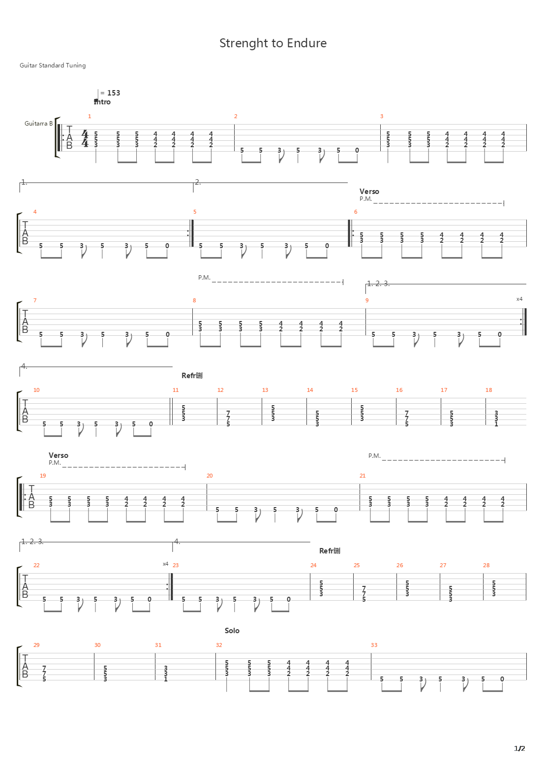 Strength To Endure吉他谱