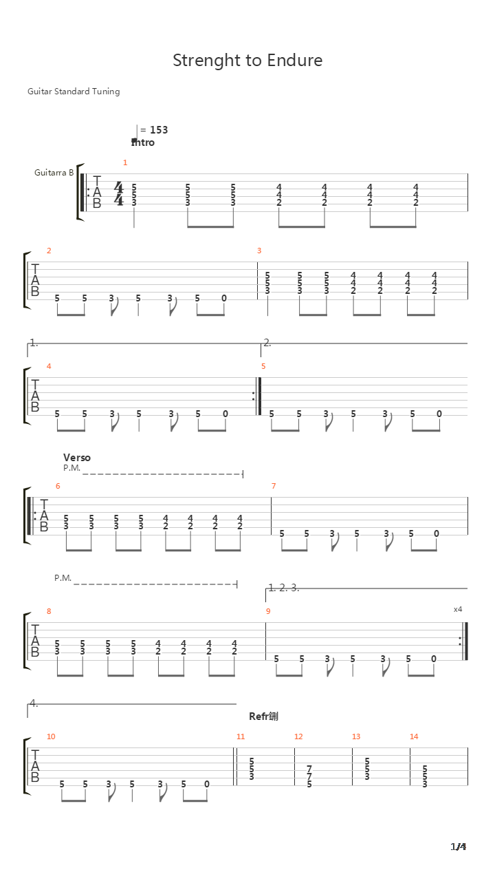 Strength To Endure吉他谱