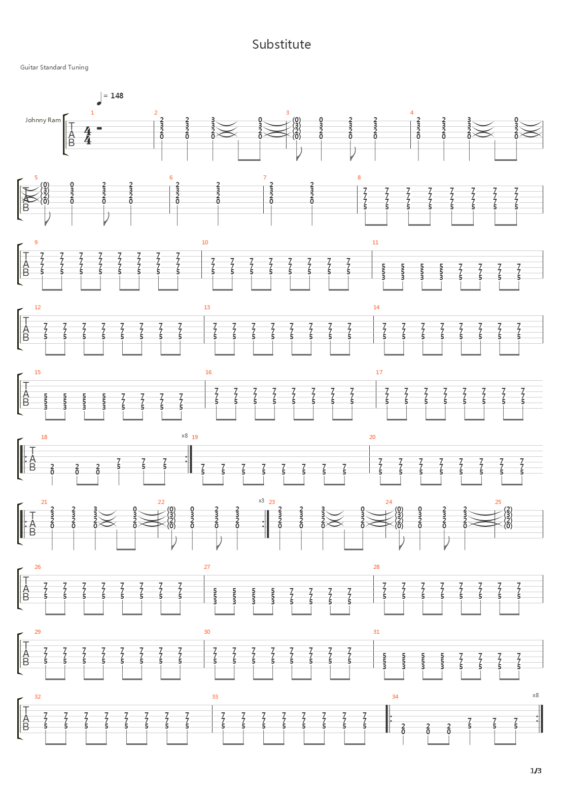 Substitute吉他谱