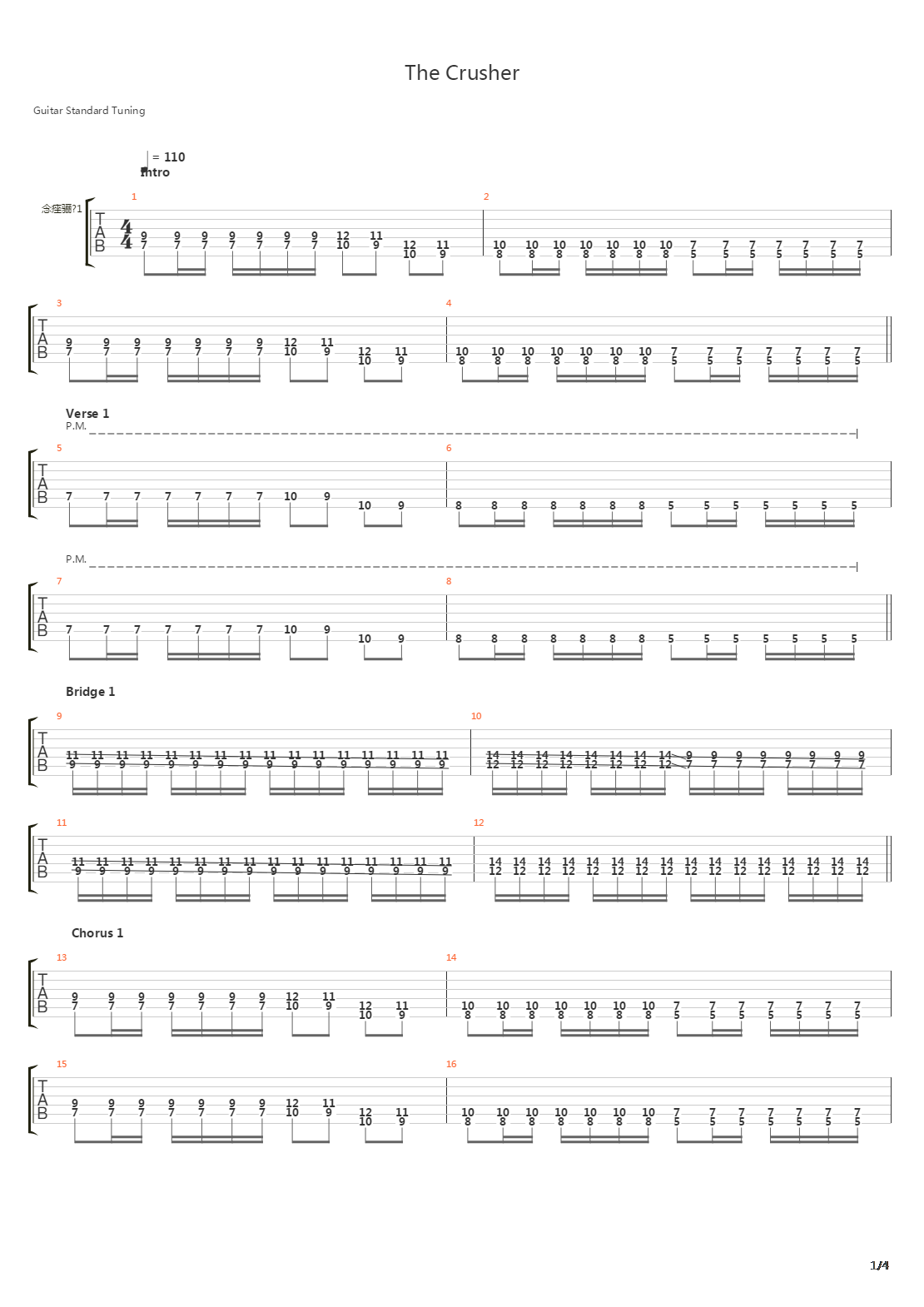 The Crusher吉他谱