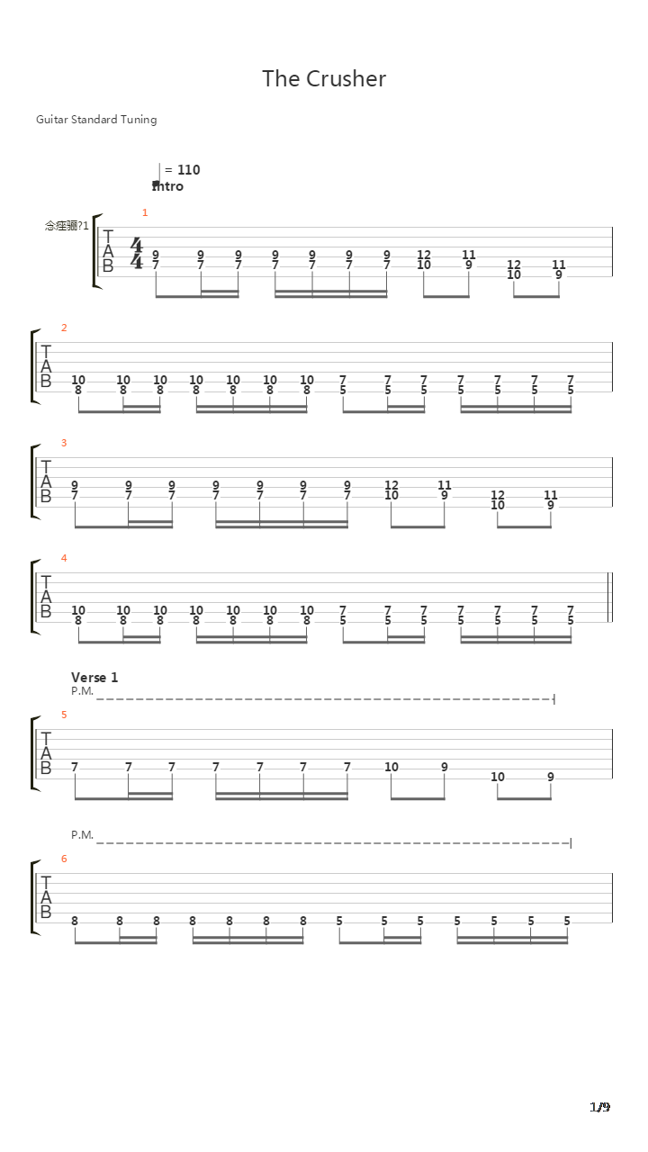 The Crusher吉他谱