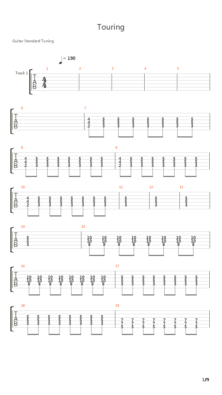 Touring吉他谱
