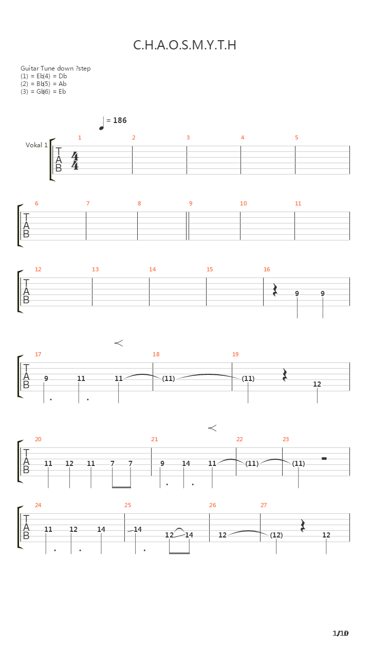 C.h.a.o.s.m.y.t.h吉他谱