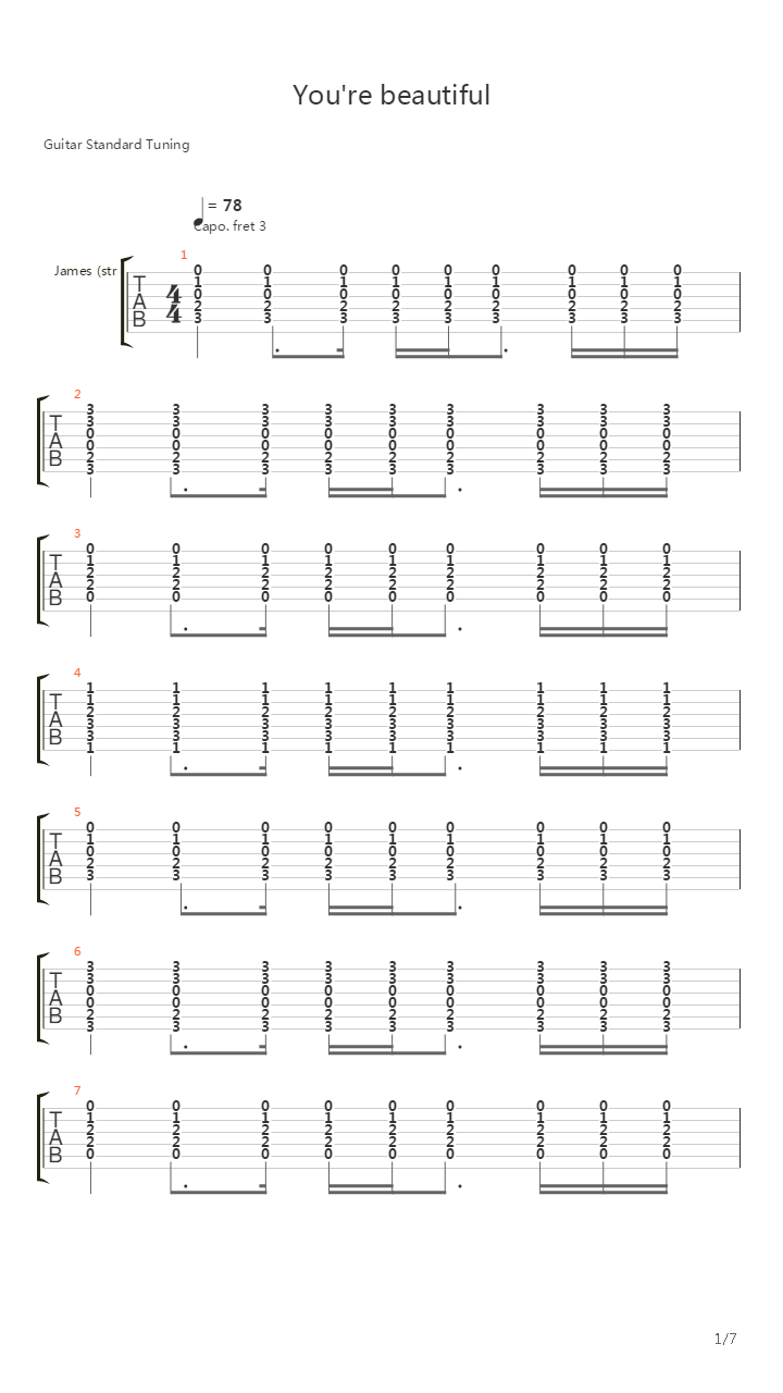 You're Beautiful吉他谱