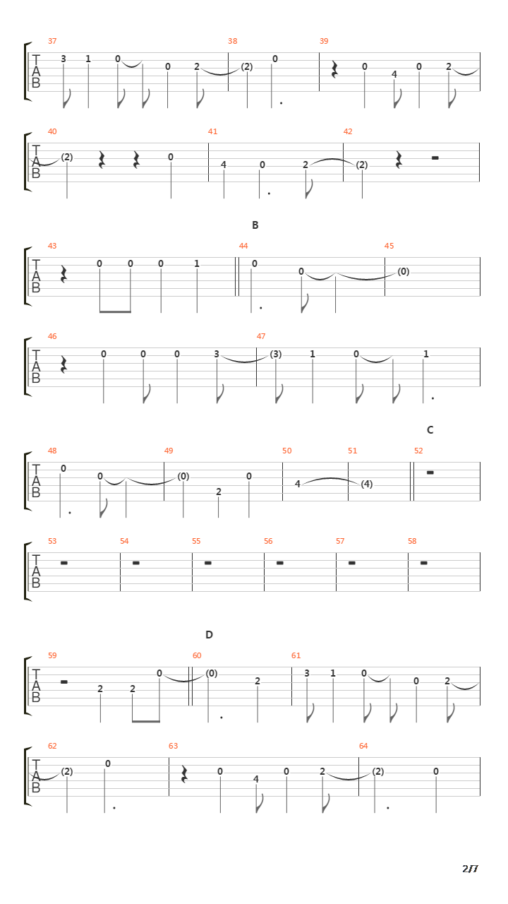 Anata吉他谱