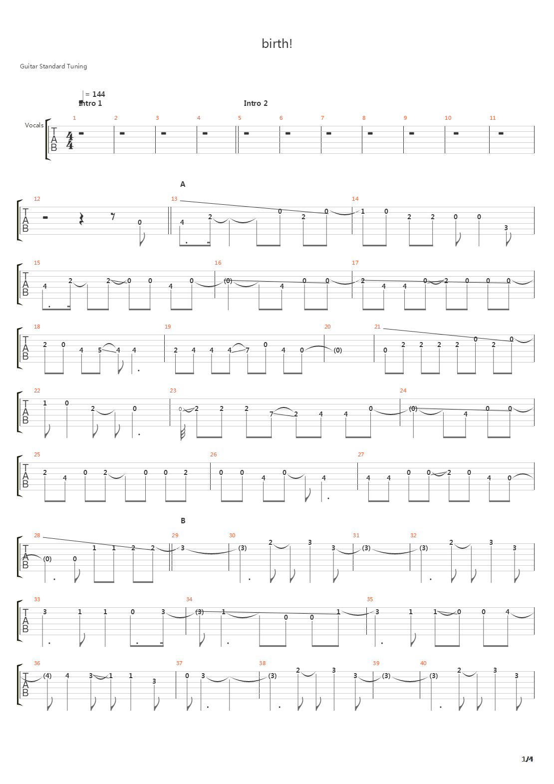 Birth吉他谱