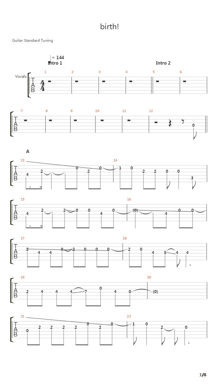 Birth吉他谱