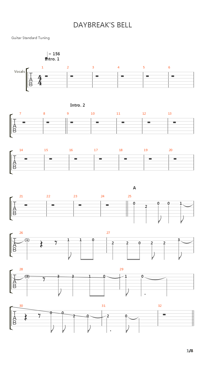 Daybreaks Bell吉他谱