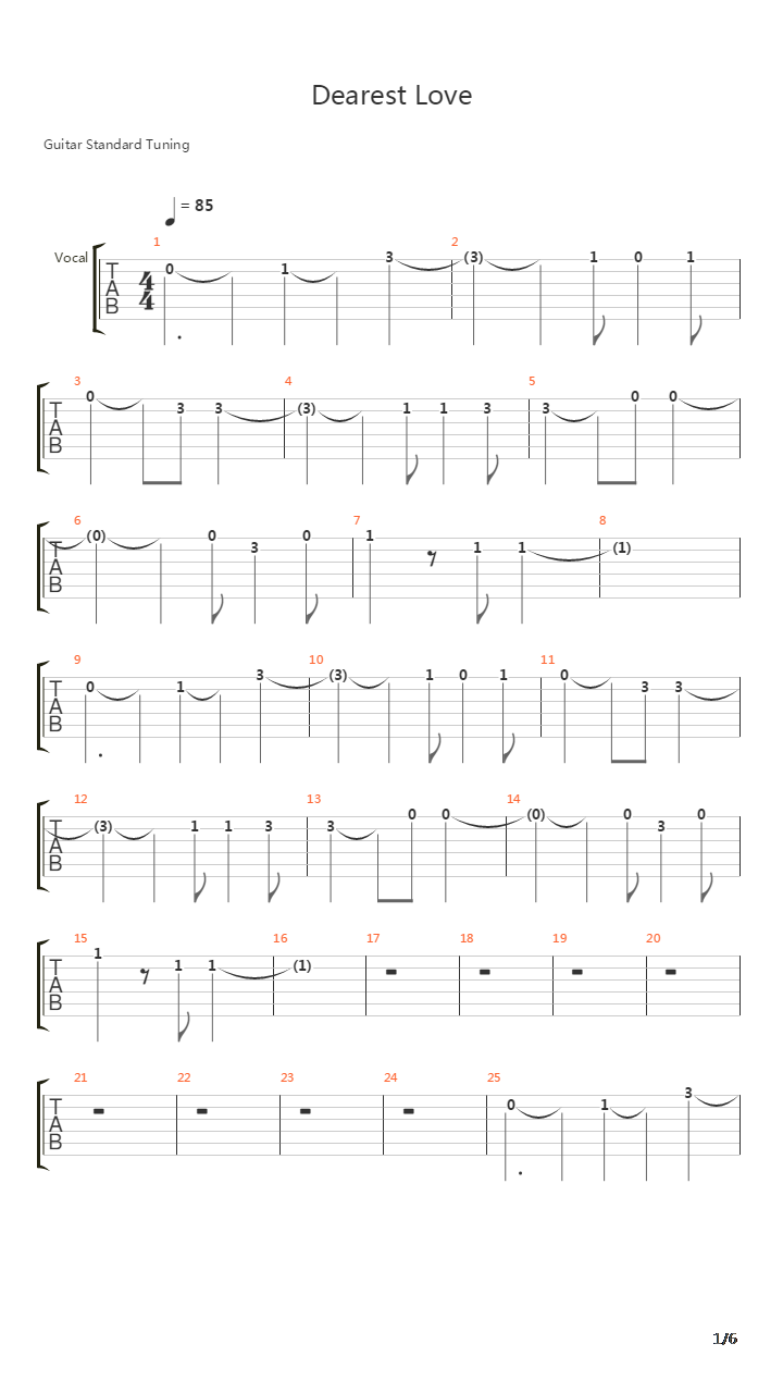 Dearest Love吉他谱