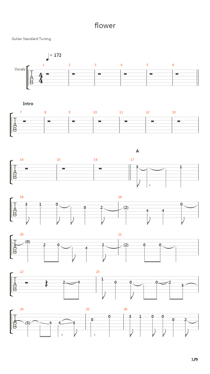 Flower吉他谱