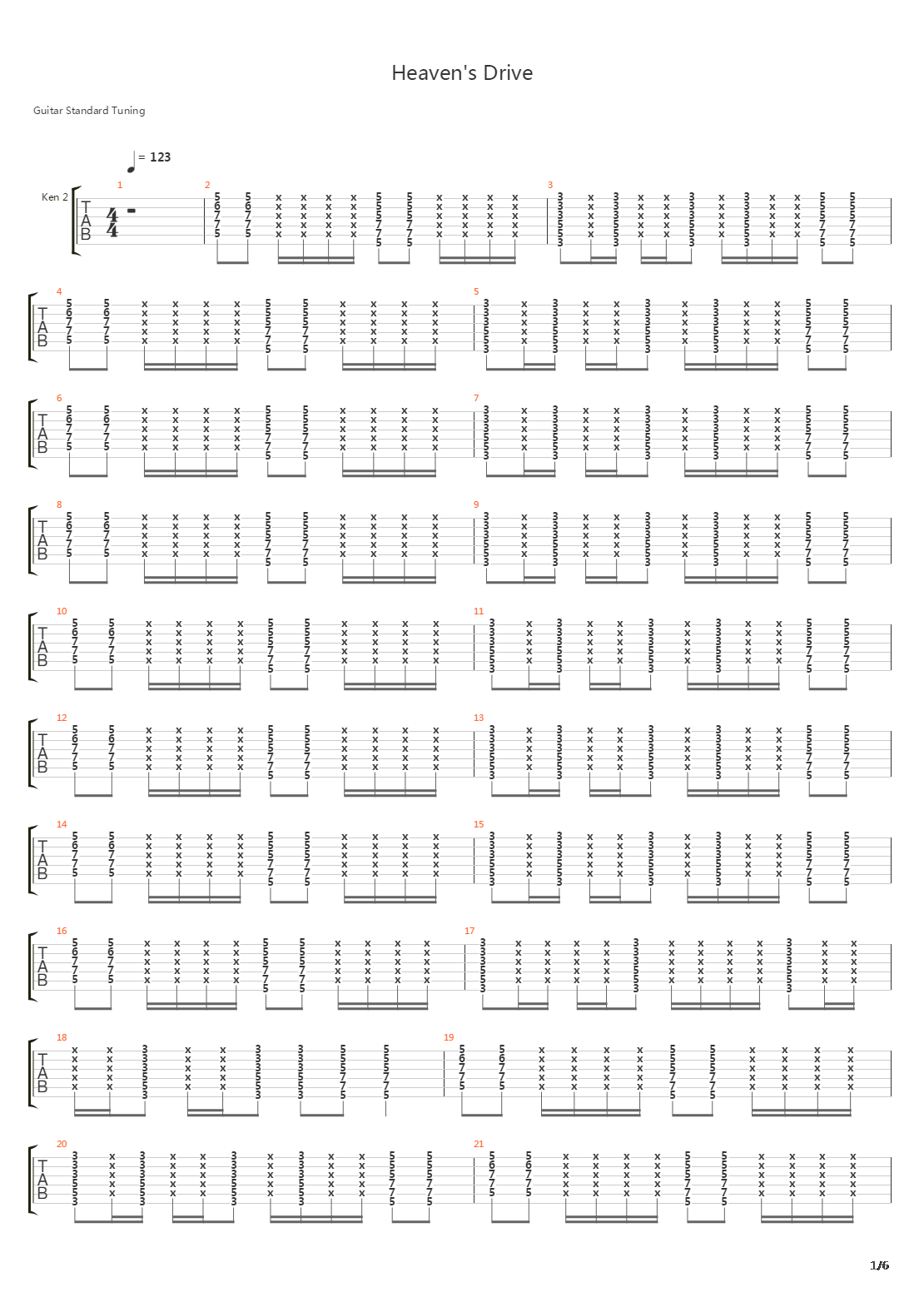 Heavens Drive吉他谱