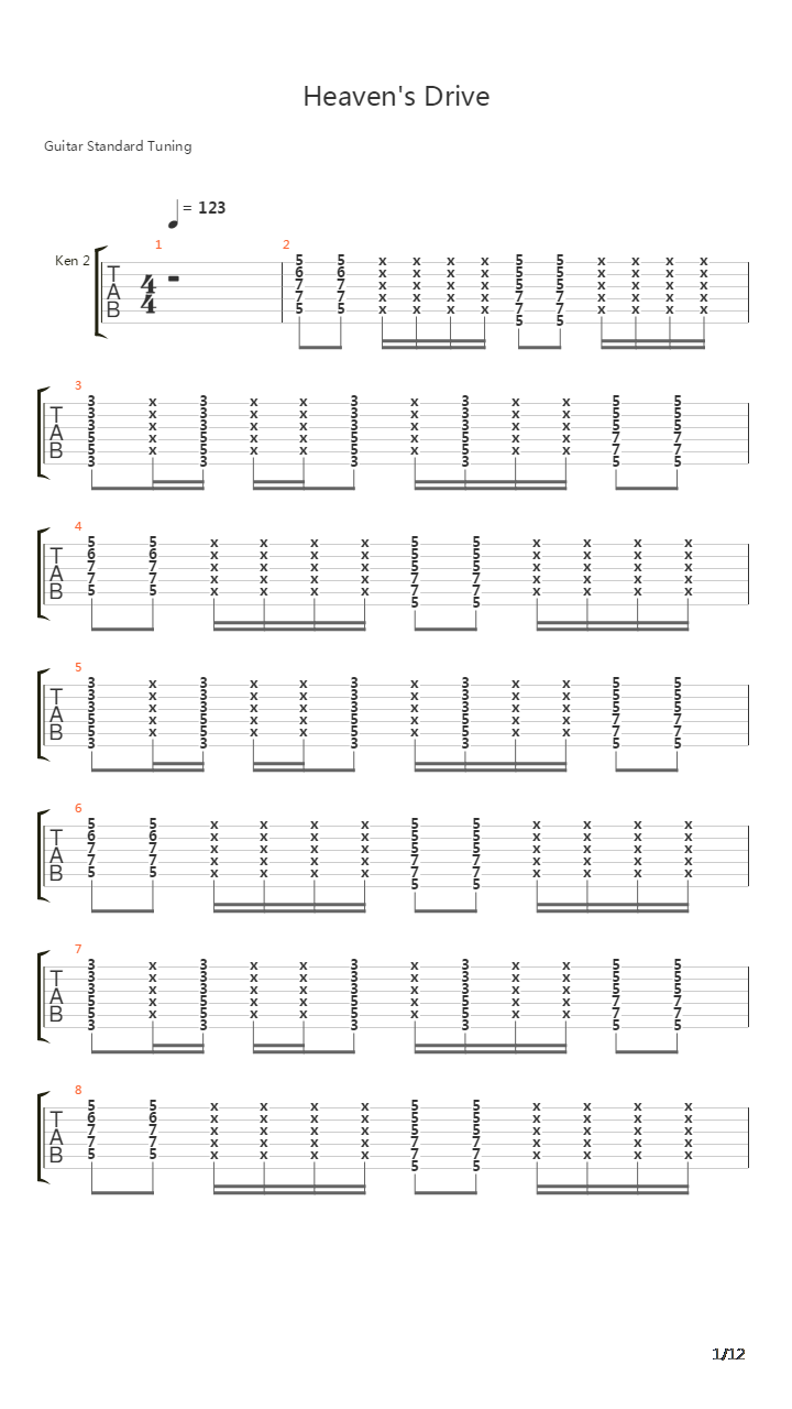 Heavens Drive吉他谱