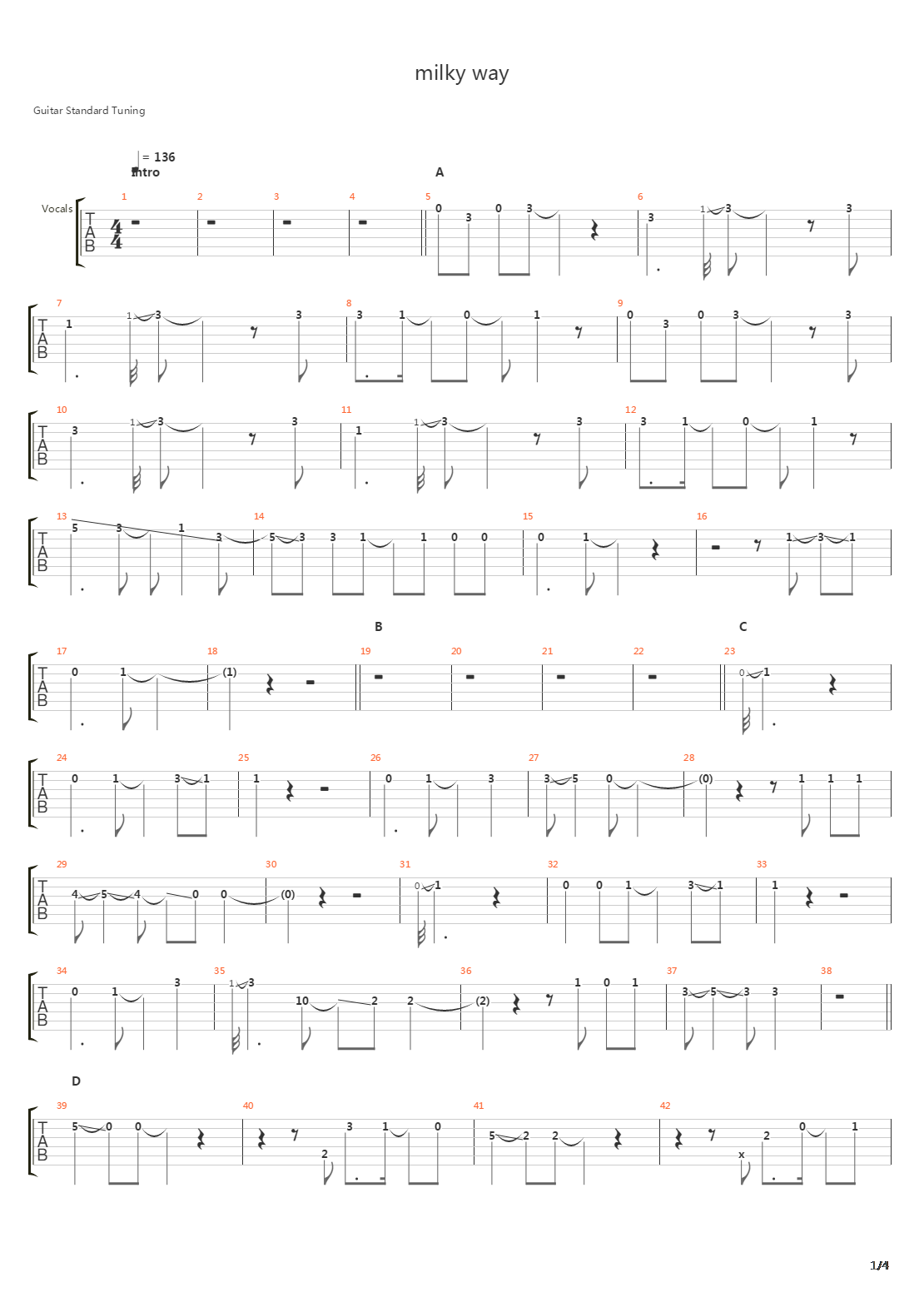 Milky Way吉他谱