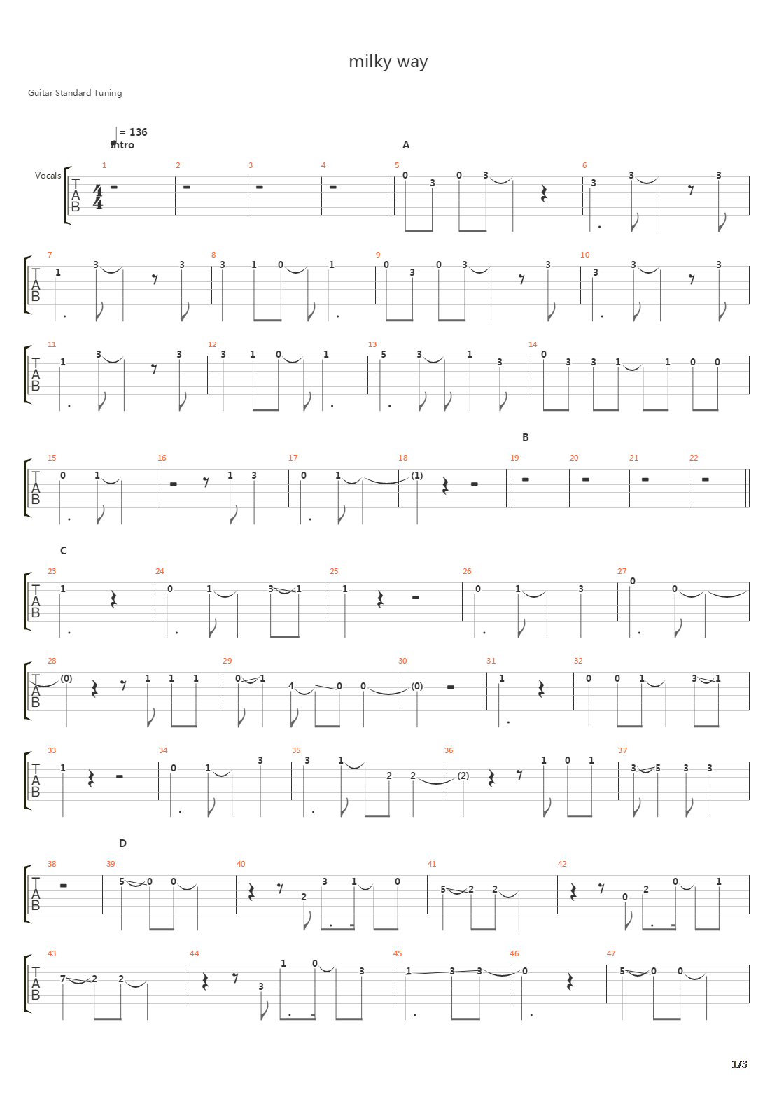 Milky Way吉他谱