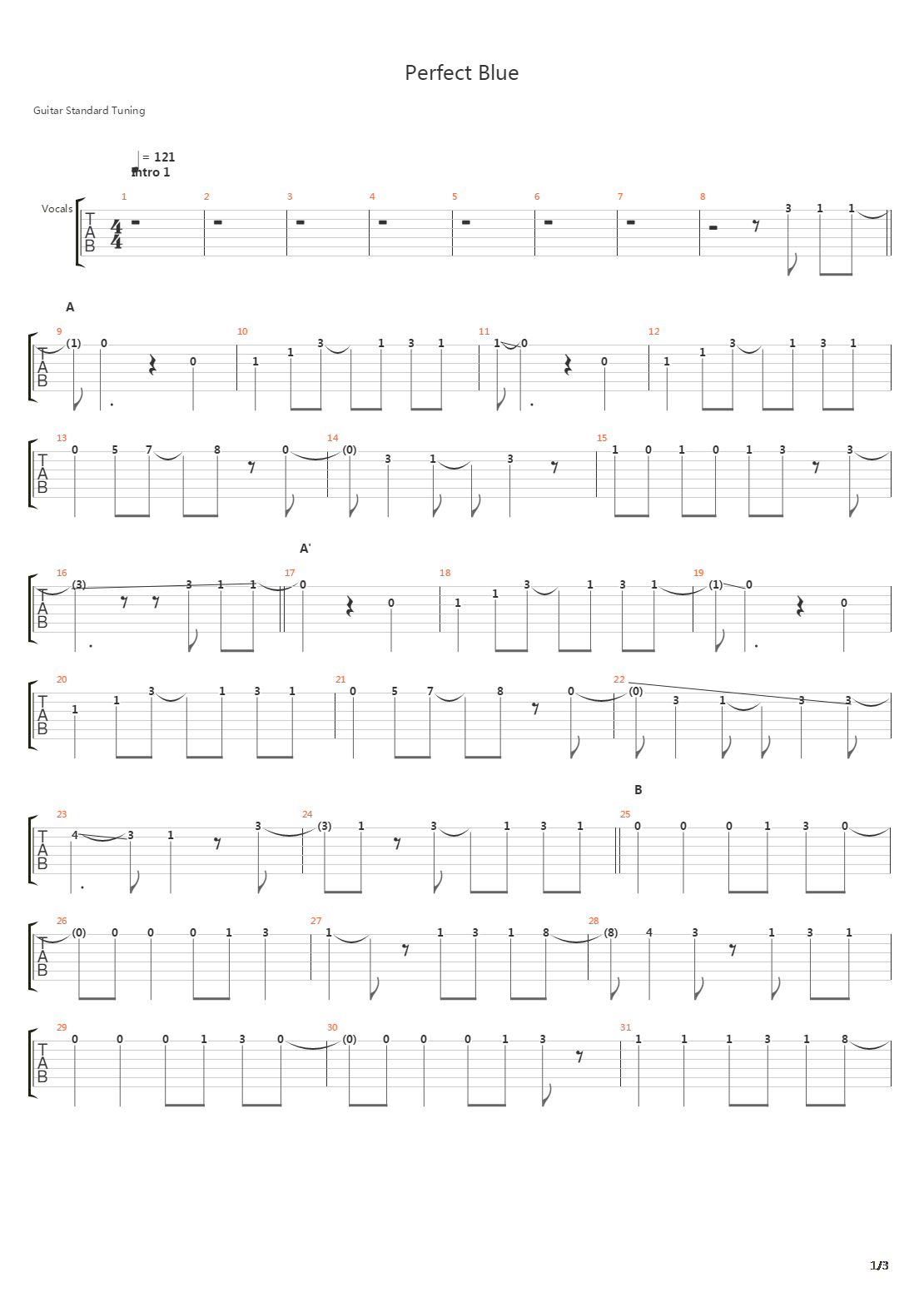 Perfect Blue吉他谱