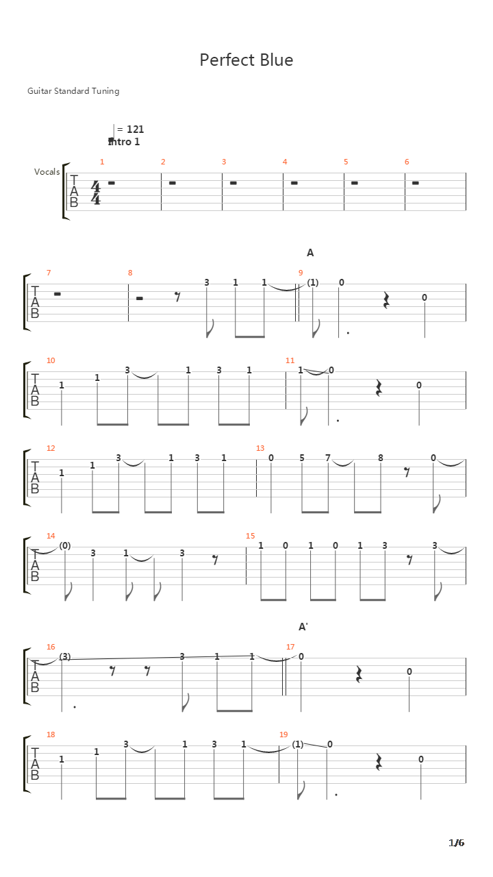 Perfect Blue吉他谱
