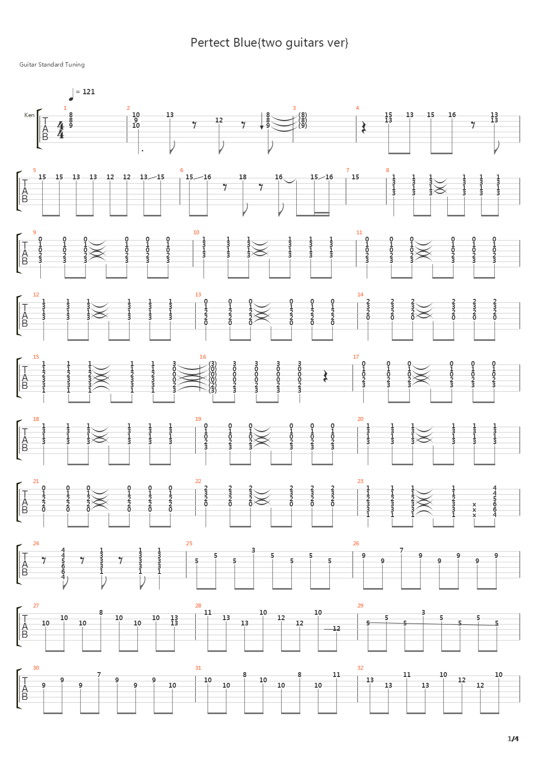 Perfect Blue吉他谱