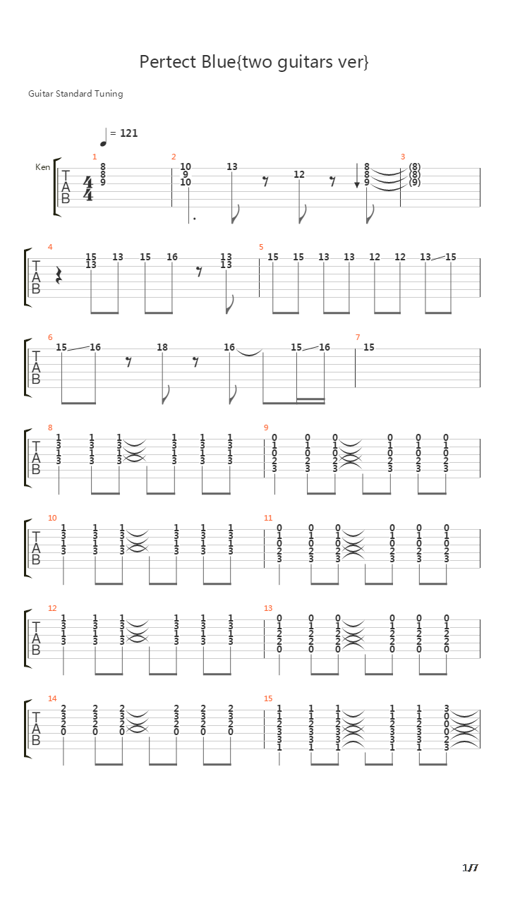 Perfect Blue吉他谱