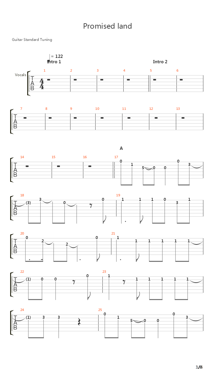 Promised Land吉他谱